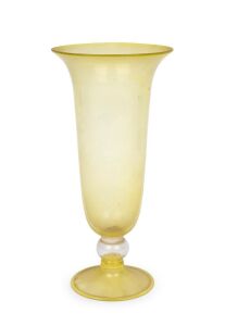 VITTORIO ZECCHIN (1878-1947) citrine Murano glass vase, for S.M. VENINI CAPPELLIN & Co., circa 1920s, 24cm high.