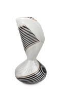 DINO MARTENS (1894-1970) bianco nero "Half Filigree" Murano glass vase, model No. 5267, for VETRERIA AURELIANO TOSO, circa 1954, bearing original foil label "Vetreria, Aureliano Toso, Murano", 21cm high.