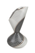 DINO MARTENS (1894-1970) bianco nero "Half Filigree" Murano glass vase, model No. 5267, for VETRERIA AURELIANO TOSO, circa 1954, bearing original foil label "Vetreria, Aureliano Toso, Murano", 21cm high. - 2