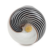 DINO MARTENS (1894-1970) bianco nero "Half Filigree" Murano glass vase, model No. 5267, for VETRERIA AURELIANO TOSO, circa 1954, bearing original foil label "Vetreria, Aureliano Toso, Murano", 21cm high. - 3