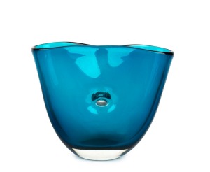 FULVIO BIANCONI (1915-1996) Blue Murano glass Forato vase, for VENINI & Co. MURANO, circa 1951, acid etched three line mark "VENINI, MURANO, ITALIA", 19cm high.