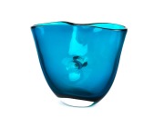 FULVIO BIANCONI (1915-1996) Blue Murano glass Forato vase, for VENINI & Co. MURANO, circa 1951, acid etched three line mark "VENINI, MURANO, ITALIA", 19cm high. - 2