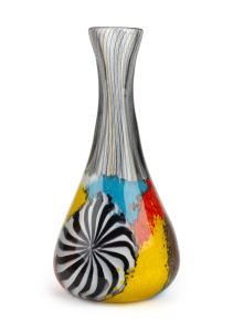 DINO MARTENS (1894-1970) Oriente Murano glass vase with unusual linear reticello canes, for VETRERIA AURELIANO TOSO, circa 1954, bearing original foil label "Vetreria, Aureliano Toso, Murano", 35cm high.
