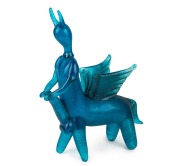 PABLO PICASSO (1881-1973) blue glass winged centaur, for E. COSTANTINI, FUCINA DEGLI ANGELI, circa 1964, engraved "E. Costantini, P. Picasso, F.A., Venezia, 1964", 29cm high, 25cm long. - 2