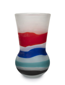 FULVIO BIANCONI (1915-1996) Fasce Orizontali Murano glass vase with scarvo finish, for VETRERIA CENEDESE, circa 1960, engraved "Cenedese", 34cm high.