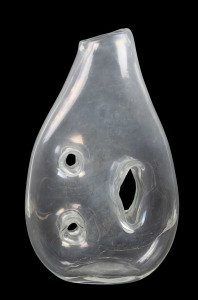 FULVIO BIANCONI (1915-1996) Forato Murano glass vase with iridto finish, for VENINI, circa 1954, circular acid etched mark to base, 37cm high.