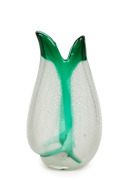 ARCHIMEDE SEGUSO (1909-1999) Merletto Murano glass vase in green, clear and white, for VETRERIA ARTISTICA ARCHIMEDE SEGUSO, circa 1951, 30cm high.