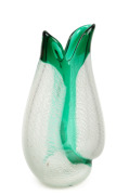 ARCHIMEDE SEGUSO (1909-1999) Merletto Murano glass vase in green, clear and white, for VETRERIA ARTISTICA ARCHIMEDE SEGUSO, circa 1951, 30cm high. - 2