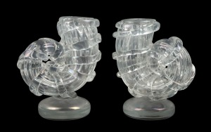ERCOLE BAROVIER (1889-1974) pair of iridescent Murano glass nautilus vases, for VETRERIA BAROVIER & TOSO, circa 1930, 22cm high.