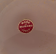 ARCHIMEDE SEGUSO (1909-1999) pink opaline Murano glass vase with two handles and gold foil inclusions, for VETRERIA ARCHIMEDE SEGUSO, circa 1949, bearing original foil label "Made in Murano, Italy", 28cm high, 27cm wide. - 3