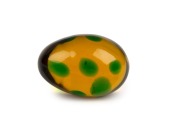 ARCHIMEDE SEGUSO (1909-1999) Macchie Ambra Verde Murano glass egg, for VETRERIA ARCHIMEDE SEGUSO, circa 1960, engraved "A. Seguso, 1960", 4cm high, 7cm long.