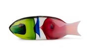 ANTONIO DA ROS (1936-2012), sommerso Murano glass fish sculpture, for VETRERIA CENEDESE, circa 1970, bearing original foil label "Cenedese Vetri Murano", 11cm high, 36cm long.