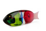 ANTONIO DA ROS (1936-2012), sommerso Murano glass fish sculpture, for VETRERIA CENEDESE, circa 1970, bearing original foil label "Cenedese Vetri Murano", 11cm high, 36cm long. - 2