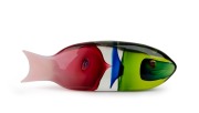 ANTONIO DA ROS (1936-2012), sommerso Murano glass fish sculpture, for VETRERIA CENEDESE, circa 1970, bearing original foil label "Cenedese Vetri Murano", 11cm high, 36cm long. - 3