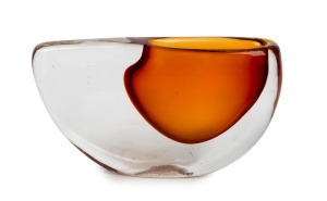 ANTONIO DA ROS (1936-2012) orange sommerso glass vase, for VETRERIA CENEDESE, circa 1982, engraved "Cenedese, Murano, 1982, Tosi", 16cm high, 29cm wide.