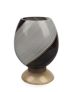 DINO MARTENS (1894-1970) Murano glass table lamp in bianco e nero filigrano canes, for VETRERIA AURELIANO TOSO, circa 1950s, 24cm high.