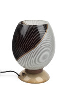 DINO MARTENS (1894-1970) Murano glass table lamp in bianco e nero filigrano canes, for VETRERIA AURELIANO TOSO, circa 1950s, 24cm high. - 2