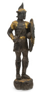 LOREDANO ROSIN (1936-1991) pair of Scavo Murano glass warrior statues, for CENEDESE, circa 1970s, both engraved "Loredano Rosin", 86cm and 88cm high. - 2