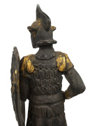 LOREDANO ROSIN (1936-1991) pair of Scavo Murano glass warrior statues, for CENEDESE, circa 1970s, both engraved "Loredano Rosin", 86cm and 88cm high. - 11