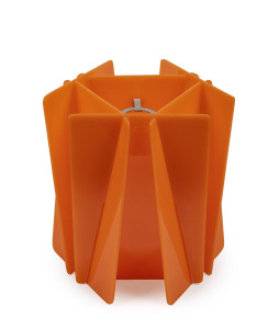 A vintage orange plexiglass hanging light shade, mid 20th century, ​​​​​​​22cm high.