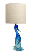 ARCHIMEDE SEGUSO (1909-1999) "Drake" blue Murano glass table lamp (with later shade), bearing original red foil label, 62cm high overall. - 2