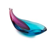 ANTONIO DA ROS (1936-2012) Murano glass bladder vase/bowl in purple and blue sommerso, for CENEDESE, circa 1960, 21cm high, 38cm wide. - 2