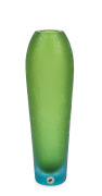 GALLIANO FERRO "Corroso" Murano glass vase in green and ice blue, circa 1960, ​​​​​​​36cm high.