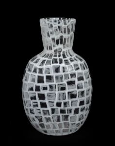 TOBIA SCARPA (1935 - ) "Occhi" white Murano glass vase, for VENINI, circa 1960, 21cm high.