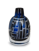 EDVIN &Ouml;HRSTR&Ouml;M (1906&ndash;1994) Ariel Swedish art glass vase with unusual geometric cube design, for ORREFORS, 1957, engraved "ORREFORS, ARIEL No.466F, EDVIN &Ouml;HRSTR&Ouml;M", 17.5cm high.