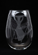 VICKE LINDSTRAND (1904-1983) "After The Haul" wheel-cut Swedish glass vase for KOSTA, circa 1950's, acid etched mark "VICKE LINDSTRAND, KOSTA", 35cm high, 25cm wide. - 2