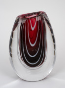 VICKE LINDSTRAND (1904-1983) Swedish glass "Zebra" vase, for Kosta, acid etch mark "LINDSTRAND, KOSTA", 13cm high. - 2