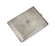 WIENER WERKST&Auml;TTE Austrian 900 silver cigarette case, engraved with ownership monogram "P. B." and dated 19/5/39, bearing Vienna standard mark and "W. W." mark, 11cm wide, 145 grams.