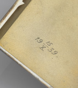 WIENER WERKST&Auml;TTE Austrian 900 silver cigarette case, engraved with ownership monogram "P. B." and dated 19/5/39, bearing Vienna standard mark and "W. W." mark, 11cm wide, 145 grams. - 2