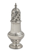 A Georgian sterling silver sugar caster, made in London, circa 1794, 17.5cm high, 249 grams.