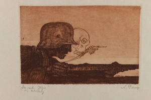 ANDREAS GERING (1892 - 1957, Germany), An original folio of anti-war lithographs titled "Das Leben Der Tod" (The life of Death) containing 12 of the original lithographs, all signed and dated "1917" by the artist; most also titled by the artist in pencil