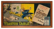 "YEASTON TABLETS" vintage point of sale lithograph advertising poster, attractively framed and mounted, circa 1920, ​​​​​​​50 x 96cm overall.