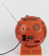 JVC VIDEOSPHERE vintage television in classic orange colourway with original base and chain, circa 1970s, ​​​​​​​35cm high. - 2