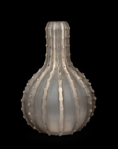 LALIQUE "Dentel&eacute;" French frosted glass vase, designed in 1913, engraved "LALIQUE" to base, 19cm high.