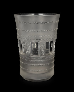 LALIQUE "Florence" French frosted art glass vase, circa 1937, acid etched mark to base "LALIQUE", 19cm high. Reference: Marcilhac no. 10-907.