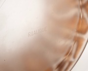 LALIQUE "Lutteur" French frosted art glass vase with brown staining, designed in 1914, acid etched mark to base "R. LALIQUE", 14cm high, 17.5cm diameter. - 3