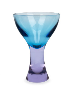 FLAVIO POLI (1900-1984) sommerso Murano glass bowl in blue and amethyst, for SEGUSO VETRI D'ARTE, circa 1960, 27cm high, 18cm wide.