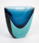 FLAVIO POLI (1900-1984) imposing sommerso Murano glass bowl in blue and green, for SEGUSO VETRI D'ARTE, circa 1955, 23cm high, 24cm wide. - 2
