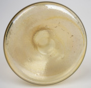 An Art Nouveau citrine iridescent art glass stem vase, possibly Tiffany, circa 1900, engraved with serial number to base "X3838", 24cm high. - 2