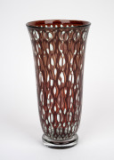 EDWARD HALD (1883-1980) "Graal" Swedish art glass vase for ORREFORS, engraved "ORREFORS, S. GRAAL No.318M, EDWARD HALD", 24cm high. - 2