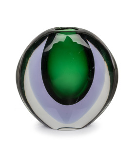 ANTONIO DA ROS (1936-2012) green and lilac sommerso Murano glass vase for CENEDESE, circa 1960, 20.5cm high.