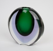 ANTONIO DA ROS (1936-2012) green and lilac sommerso Murano glass vase for CENEDESE, circa 1960, 20.5cm high. - 2