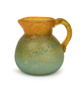 GEORGES DE FEURE French art glass pitcher, circa 1910, signed "G. de Feure", ​​​​​​​17cm high.