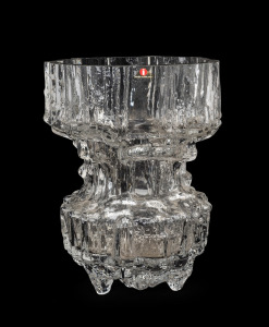 TAPIO WIRKKALA (1915-1985) "Gerania", Finnish glass vase, model 3431, for IITTALA, bearing original label, 22cm high.