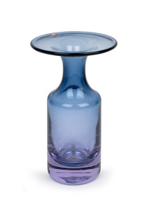 TAPIO WIRKKALA (1915-1985) Neodymium Finnish blue and lilac sommerso glass vase, Model 3539, for IITTALA, engraved "TAPIO WIRKKALA, 3539" and bearing remains of original label, 17.5cm high.
