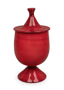 NAPOLEONE MARTINUZZI (1892-1977) Pasta Vitrea Rosso Murano glass lidded vase, for S.M. VENINI CAPPELLIN & Co., circa 1930, 36cm high.